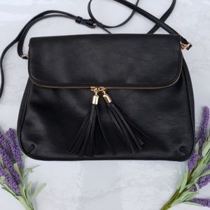 Sole society foldover crossbody vegan leather bag